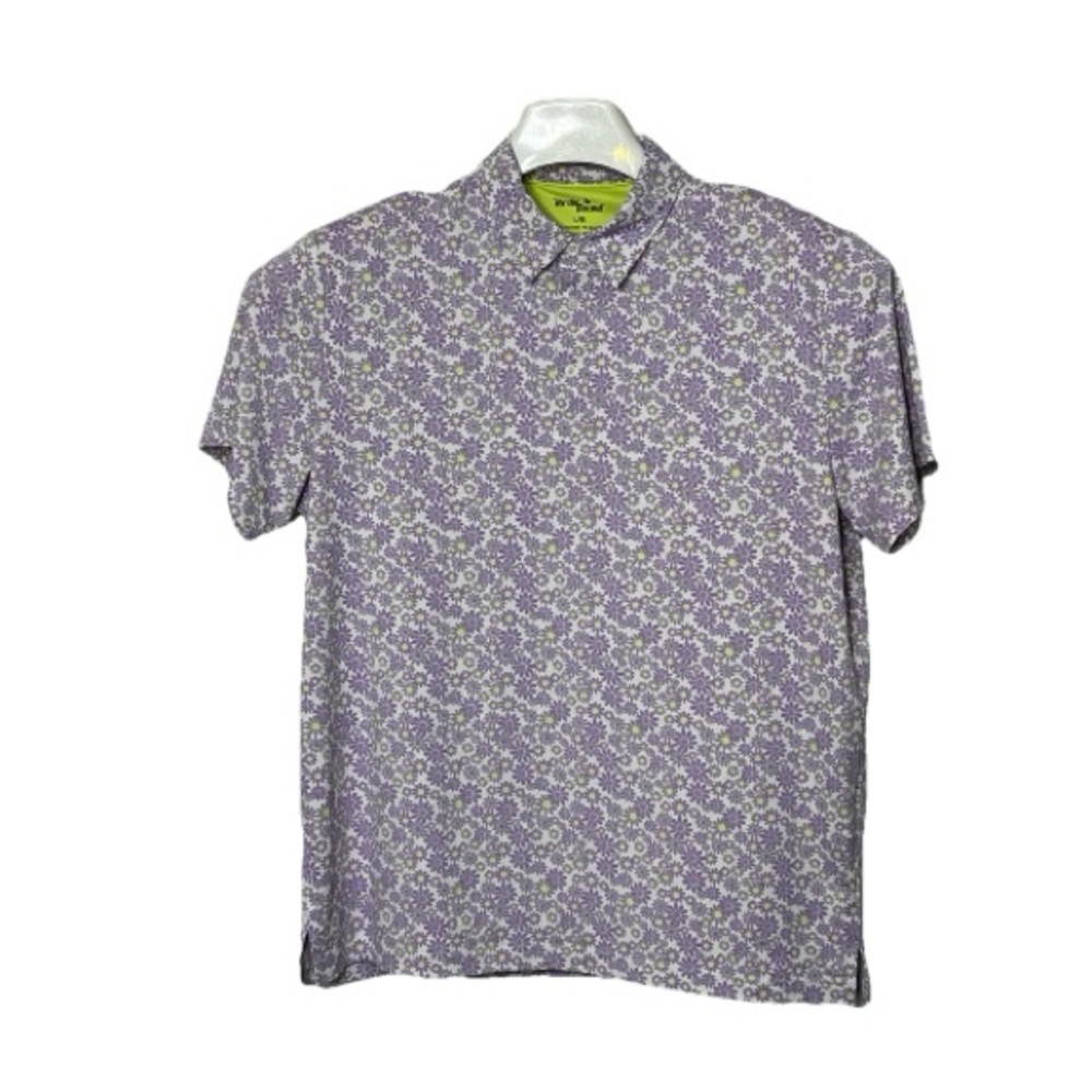 Birdies Lavender Floral Men's Polo Short Sleeve Shirt